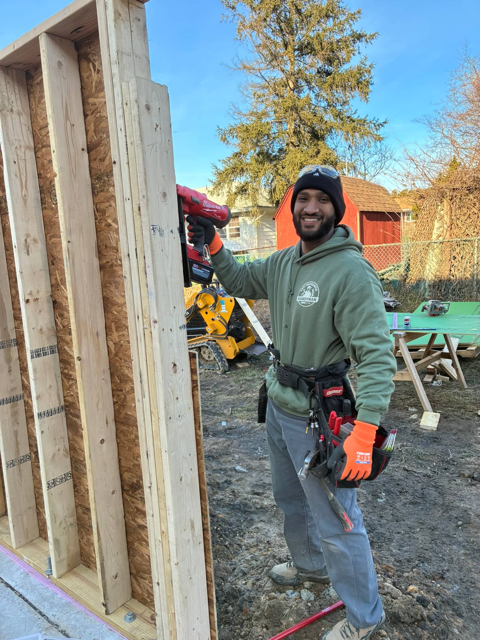 Osama, owner of Princeton Handyman, on a job site