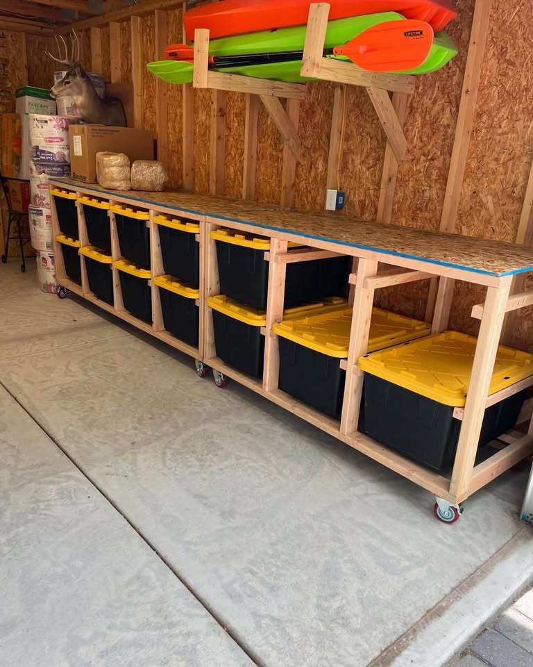 Custom shelving and workbench built by the Princeton Handyman crew